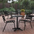 Flash Furniture Mellie 23.5'' Black Square Metal Indoor-Outdoor Table with Base TLH-053-1-BK-GG